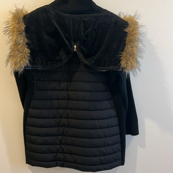 CALVIN KLEIN PERFORMANCE | Black Sweater Sleeve Faux-Fur Walker Coat size 3X - Picture 8 of 9